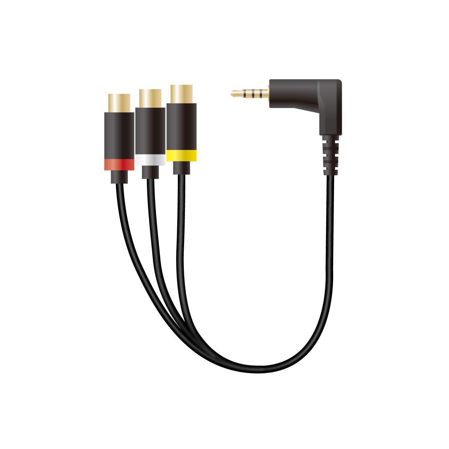 ELECOM AV Cable Stereo Mini Plug (L-Shaped 4-Pin) to RCA Pin Plug Adapter 0.15m Black DH-MLWRYF015BK