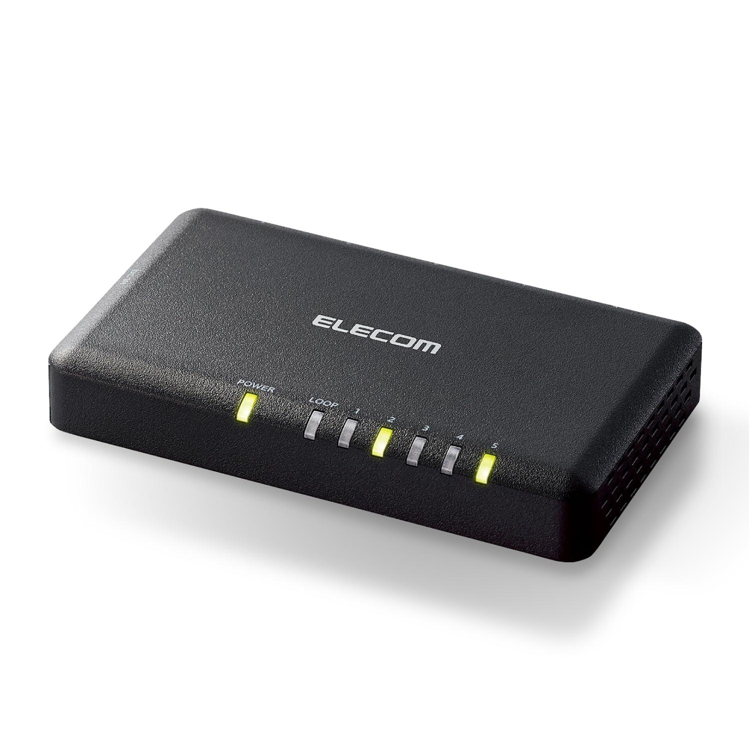 ELECOM Switching Hub Gigabit Compatible 5-Port External Power Supply Model Black EHC-G05PA2-SB
