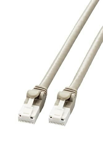 ELECOM LAN Cable Cat6A 3m (10ft) Snag-Resistant Connectors EU RoHS Directive Compliant Simple Packaging Light Gray LD-GPAT/LG3/RS
