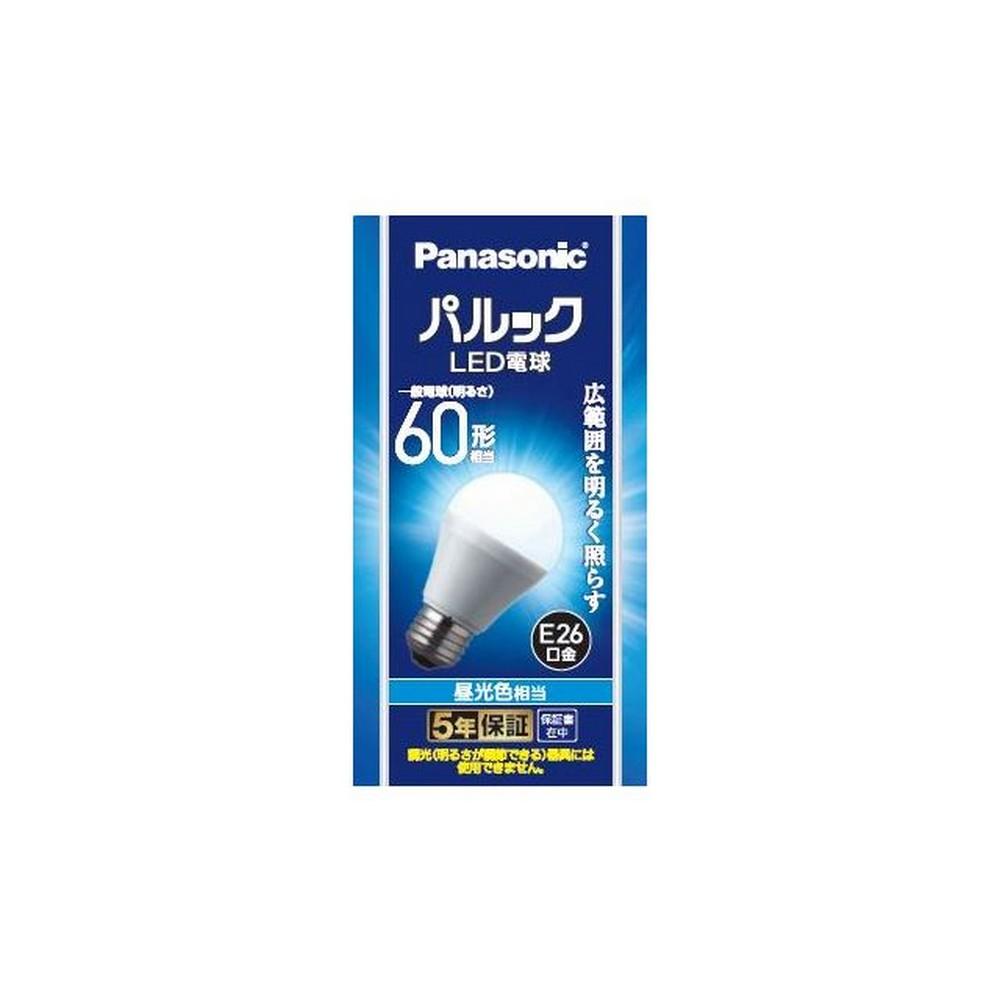 Panasonic LED Bulb Base Diameter: 26mm Equivalent to 60W Incandescent Bulb Daylight Color Equivalent (7.0W) General-Purpose Bulb / Wide Beam Type for Broad Area Lighting 1 Bulb Per Package Sealed-Type Fixture Compatible LDA7DGK6