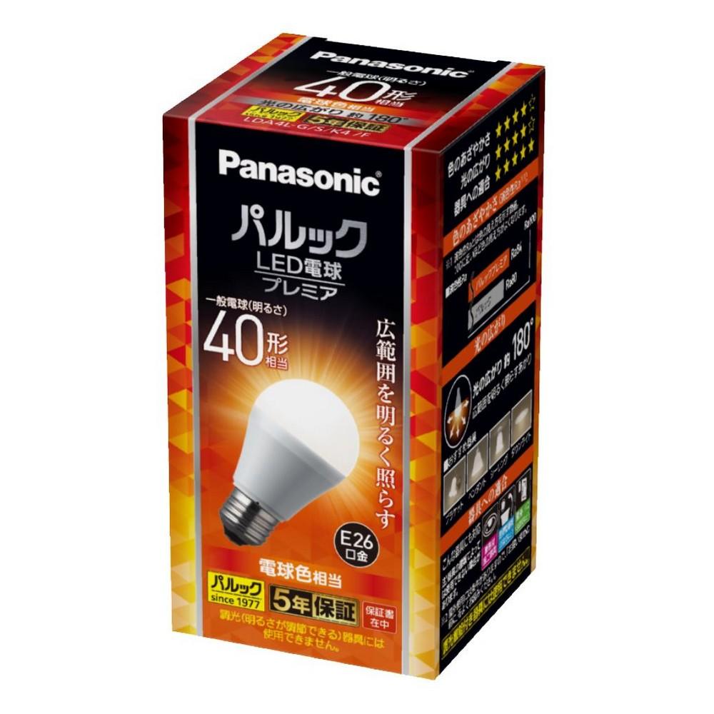 Panasonic LED Bulb Premier E26 Base 40W Equivalent Warm White (4.4W) General-Purpose Bulb Wide Beam Type Sealed Fixture Compatible LDA4LGSK4F