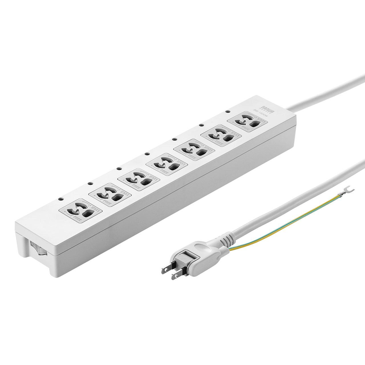 AC125V/15A x 5m Tap (7 outlets / Master switch / Surge protector included)