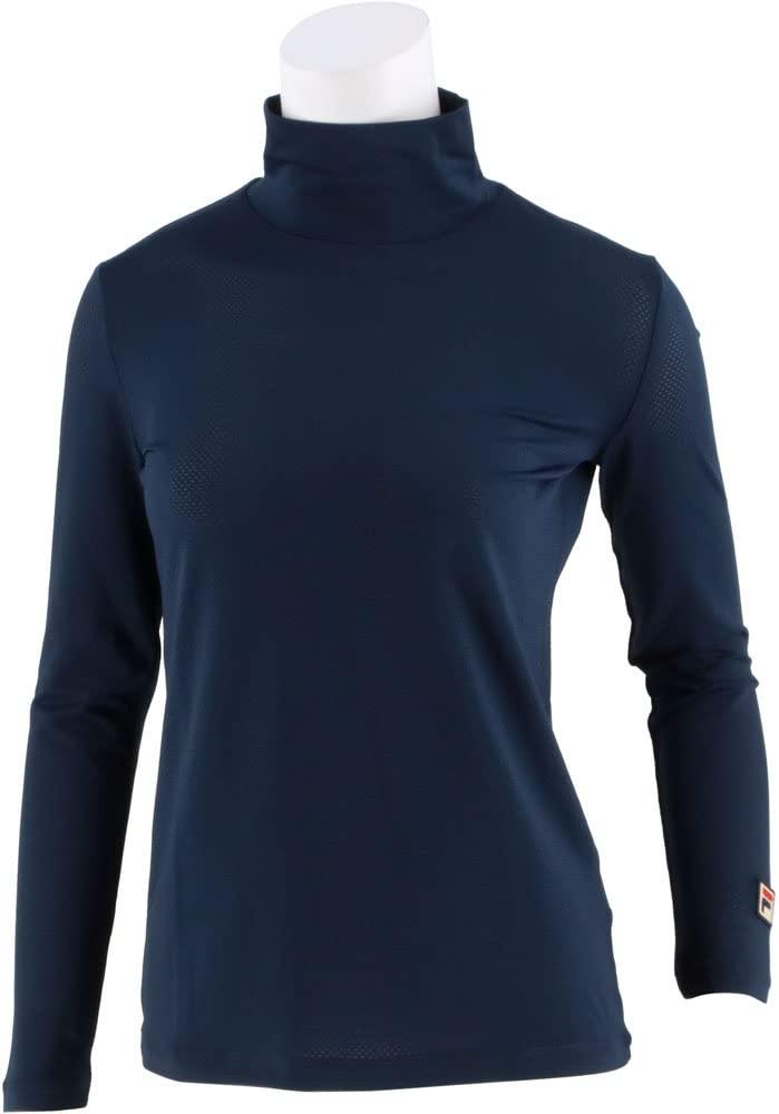 [FILA Tennis] Women's Mesh High-Neck Long-Sleeve Shirt - Moisture-Wicking, Quick-Dry, UV Protection, Stretch - FDZEL0116 - Navy