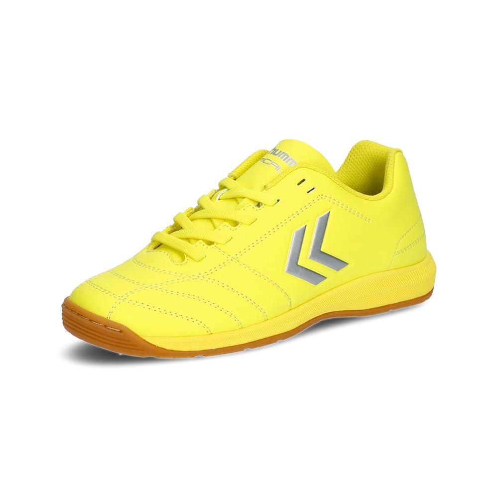 Hummel Soccer Shoes Apicare 5 IN Junior Kids Lime Yellow × Silver (3295) 22.0 cm