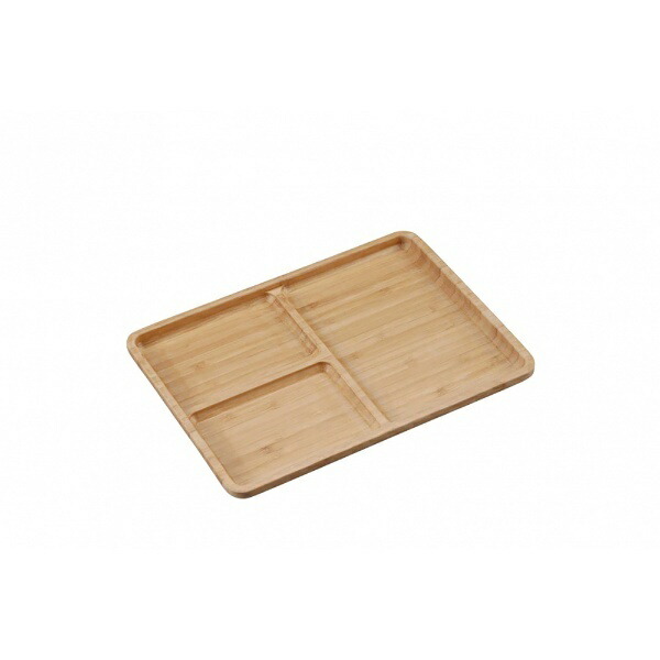 CAPTAIN STAG Bamboo Tableware TAKE-WARE Square Divided Plate 26cm UP-2546