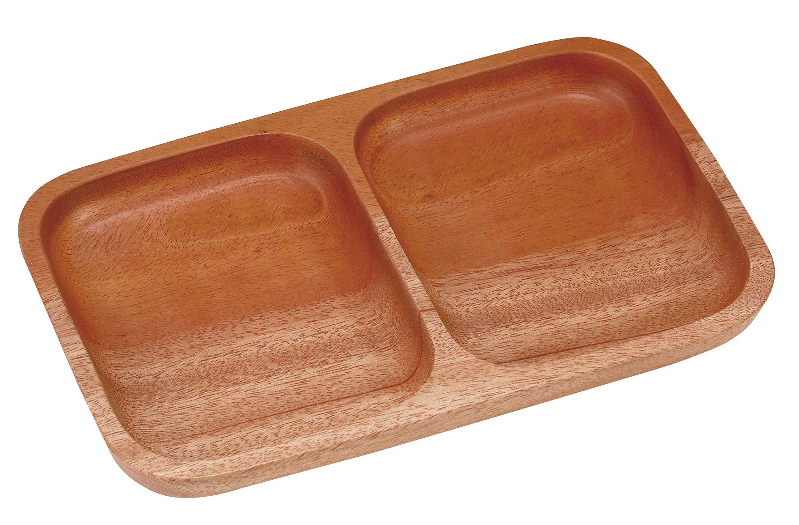 CAPTAIN STAG Wooden Tableware Plate Square Divided Plate 2 Wood Breath UP-2608