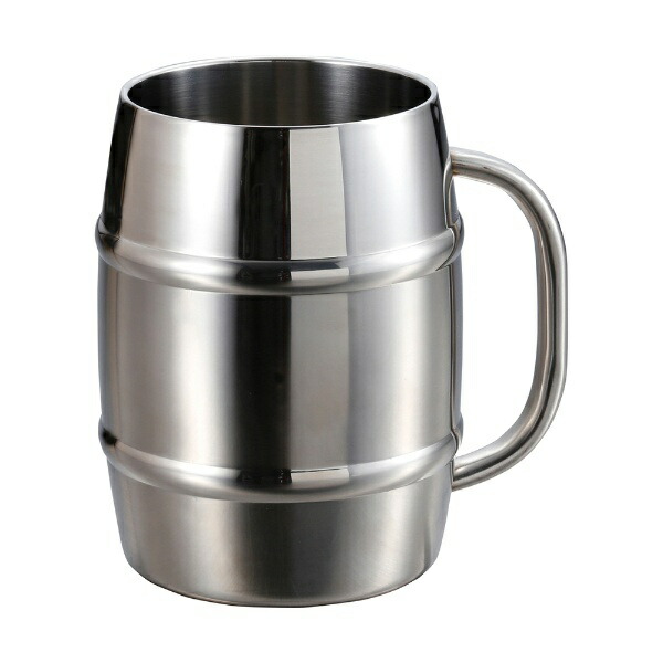 CAPTAIN STAG Mug Beer Mug Beer Jug Double Stainless Steel Vacuum Double-Wall Construction Insulated Barrel-Shaped 1L Stainless Steel UE-3499