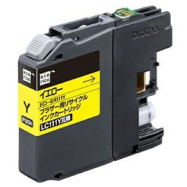 Ecolica Recycled Ink Cartridge Yellow (Dye) [Brother: LC111Y Compatible] ECI-BR111Y 1 piece