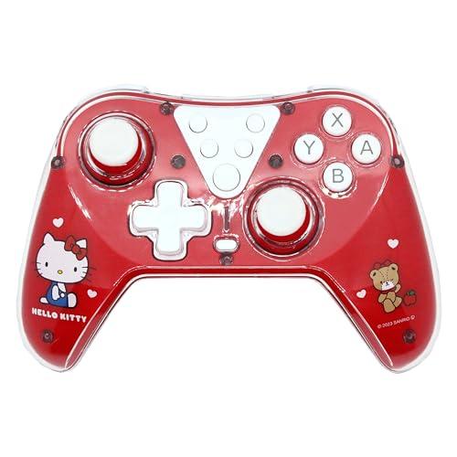 Allone Wireless Controller Hello Kitty #Unipo Sanrio Characters 6.1×15.5×10.3cm Gaming Controller with Rapid Fire & Macro Functions Compatible with Switch & Switch Lite