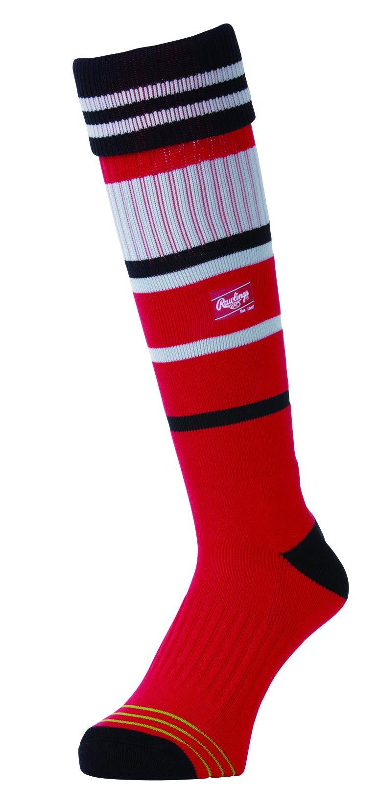 Rawlings Baseball Softball Long Socks with Folded Cuff AAS9F01 (Red/Navy 22-25cm)