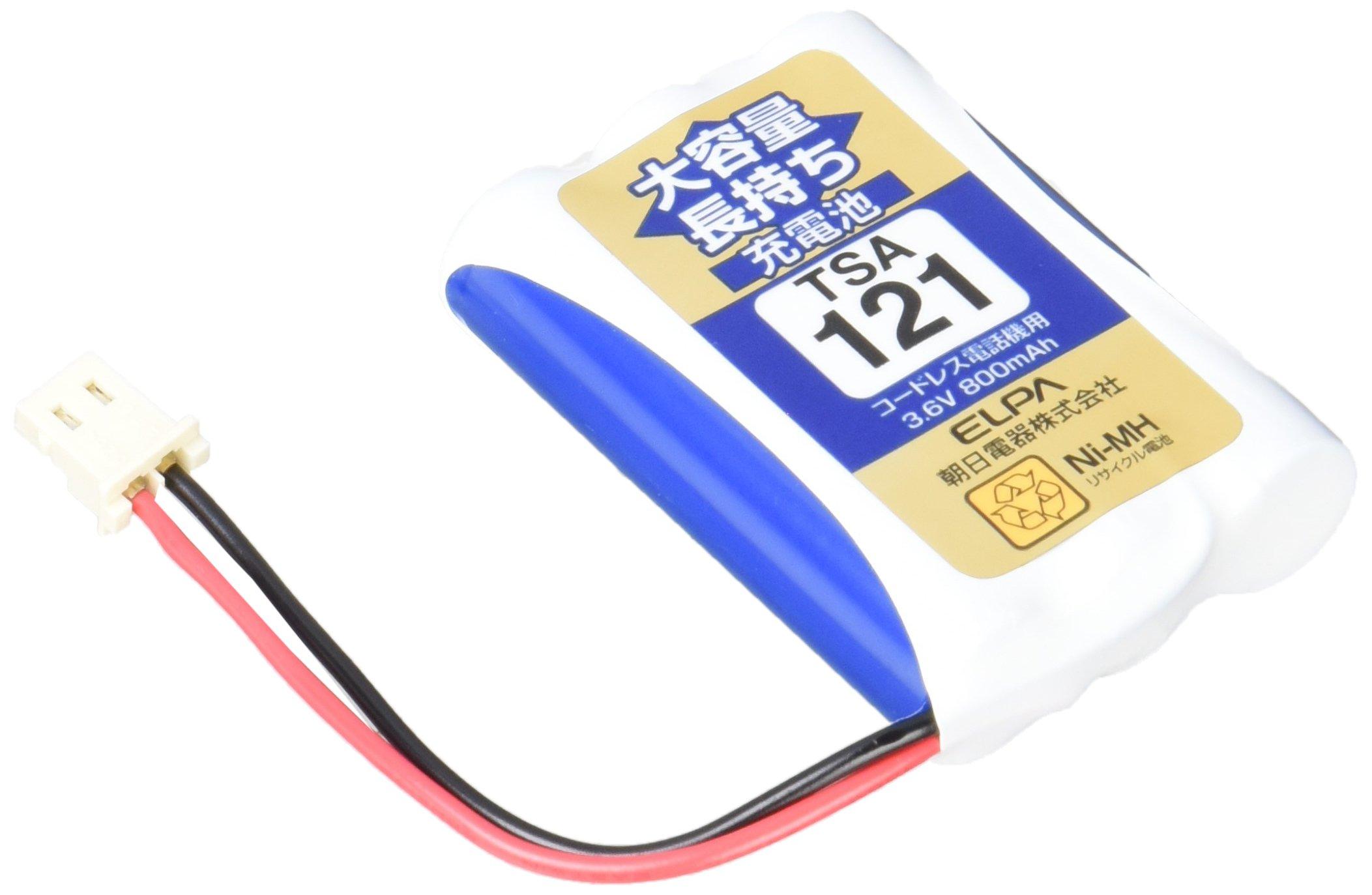 ELPA High-Capacity Long-Life Rechargeable Battery Equivalent to Panasonic and Others 3.6V 800mAh Nickel-Metal Hydride Rechargeable Battery TSA-121