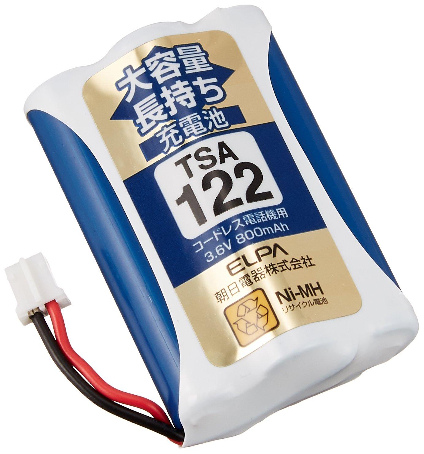 ELPA High-Capacity Long-Life Rechargeable Battery Equivalent to Panasonic and Others 3.6V 800mAh Nickel-Metal Hydride Rechargeable Battery TSA-122
