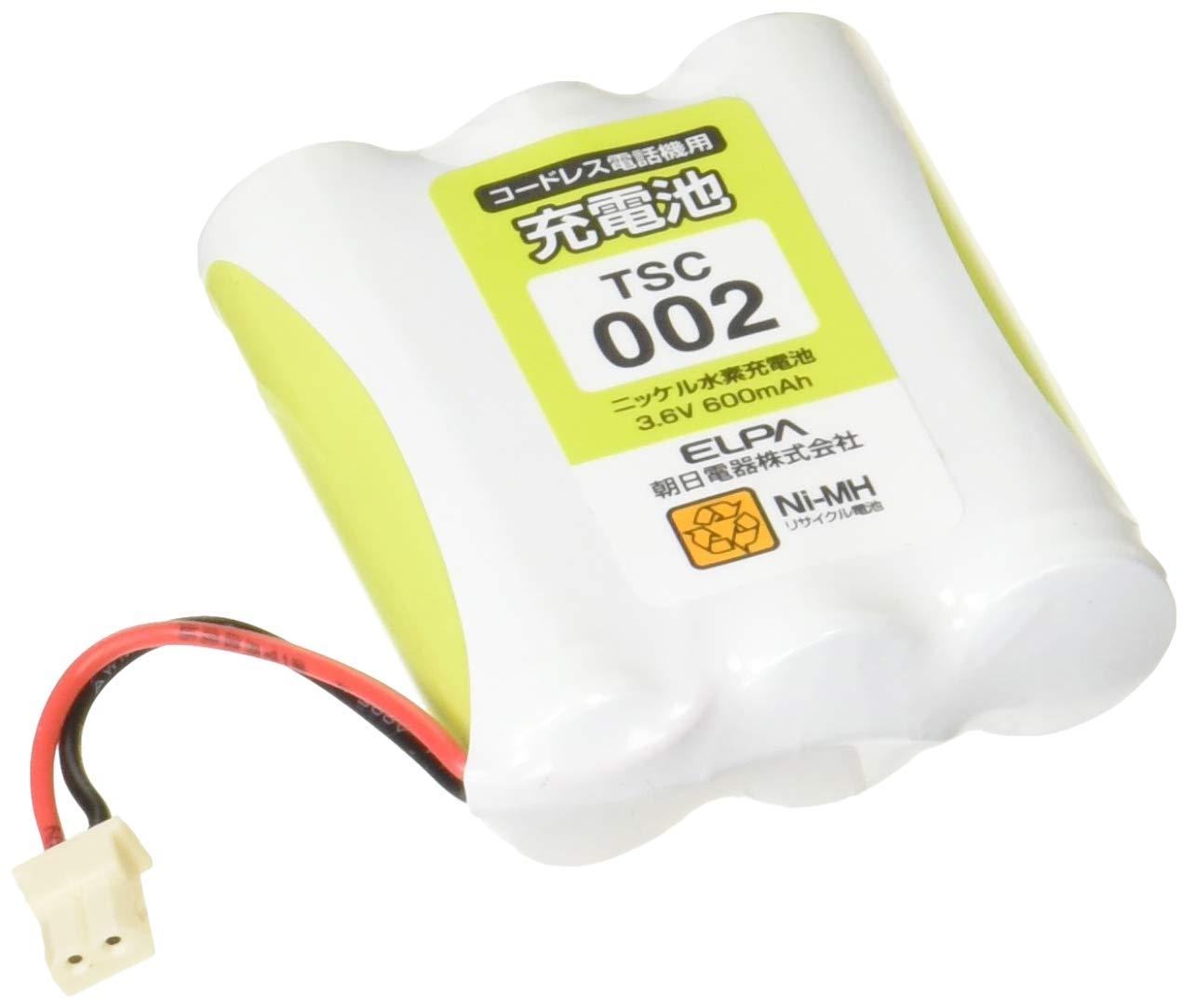 ELPA Rechargeable Battery for Telephones Panasonic and Equivalent Models Battery Pack 3.6V 600mAh Nickel-Metal Hydride Rechargeable Battery TSC-002