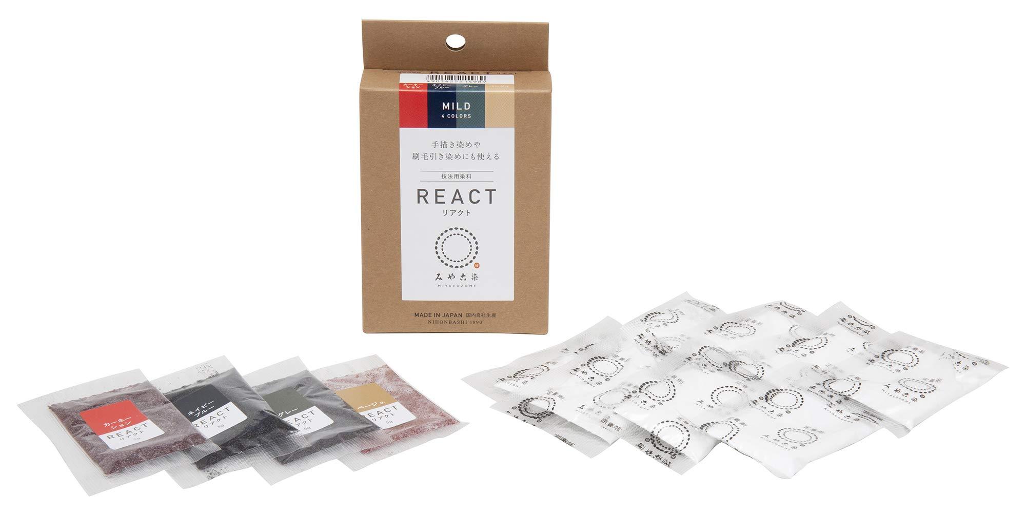 Katsuraya Fine Goods Miyako Kosome Technique Dye REACT Mild 4-Color Set