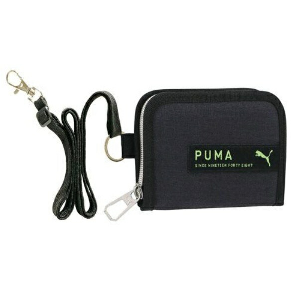 Kutsuwa Puma Polyester Wallet Round Zipper Wallet Black PM384BK