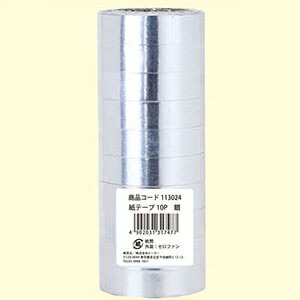 TOYO Paper Tape, 10 Rolls, Silver, 113024