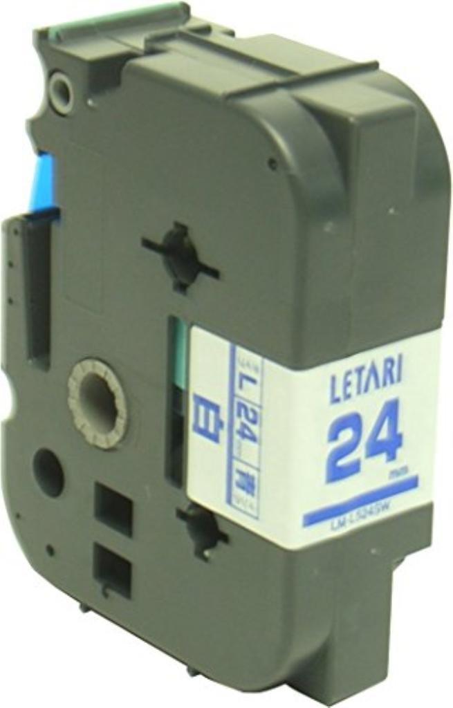 Max Beepop Mini Tape Cassette 24mm Width White with Blue Text LM-L524SW