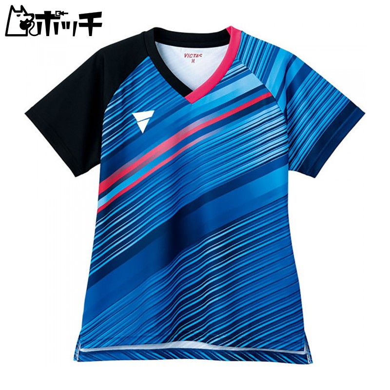 VICTAS Ladies Table Tennis Shirt V-LGS224 Blue 3XL 512103