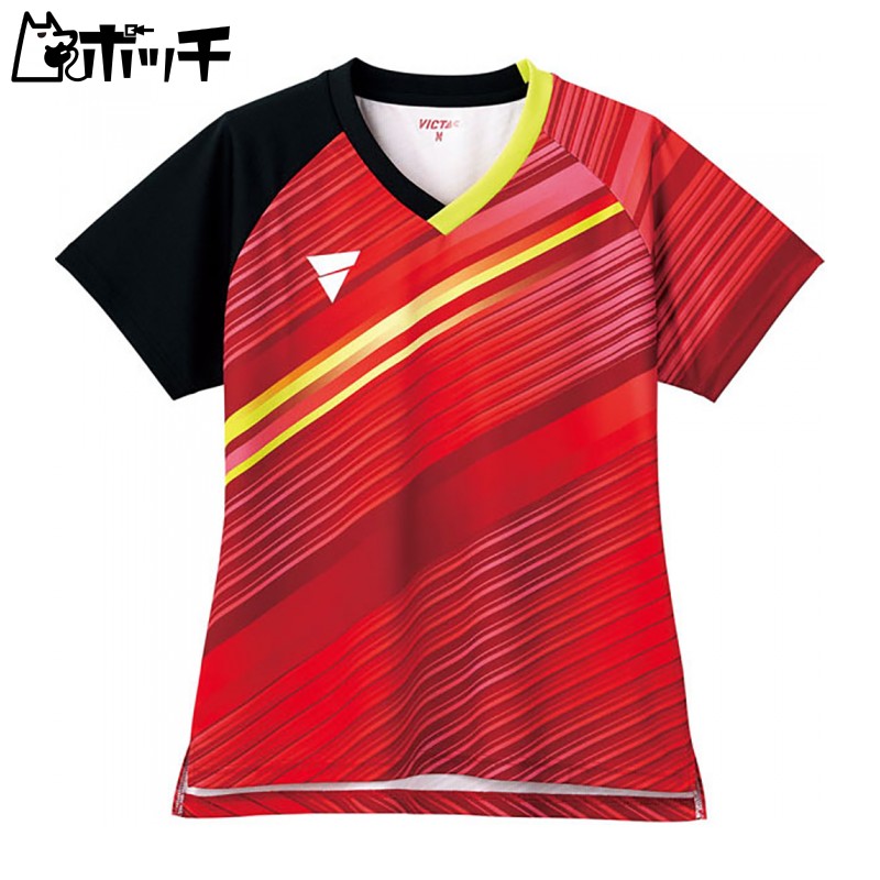 VICTAS Ladies Table Tennis Shirt V-LGS224 Red 4XL 512103