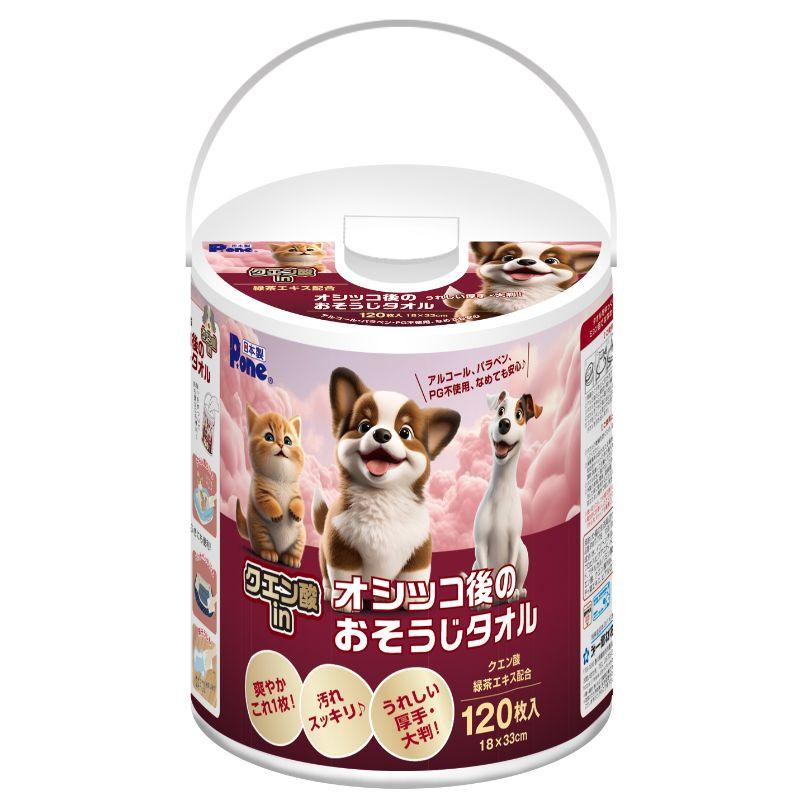 P.one Citric Acid Urine Cleanup Wipes 120 Sheets Main Unit for Dogs 18×33cm