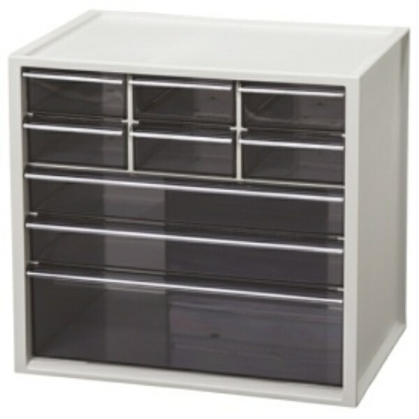 IRIS OHYAMA Cabinet Small Item Storage Simple Locking Mechanism with Rubber Feet for Slip Resistance Light Gray KC-350DR