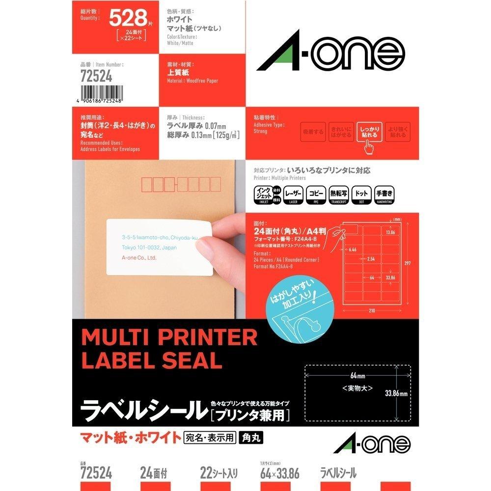 A-One Label Sheets 24-Panel 22-Sheet 72524