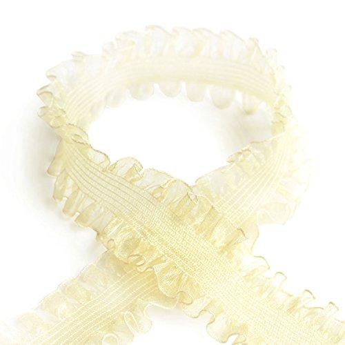 Blanc de Core Ribbon with N-Rubber Insert Organza No.9750-12 36mm × 5m