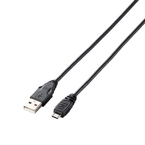 ELECOM USB Cable  USB 2.0 (USB Type-A Male to microB Male) PlayStation 4 Compatible 1m Black U2C-AMB10BK