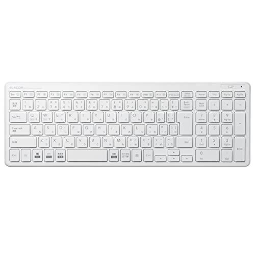 ELECOM USB-A Wireless Keyboard (with Receiver) Pantograph Compact Keyboard White TK-FDP099TWH