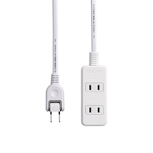 ELECOM Power Strip with 180° Swivel Plugs for Easy Wiring, 3 Outlets, 3m, White T-S02-2330WH