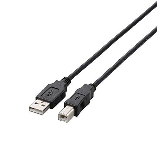 ELECOM USB Cable  USB 2.0 (USB Type-A Male to USB Type-B Male) 2m Black U2C-BN20BK