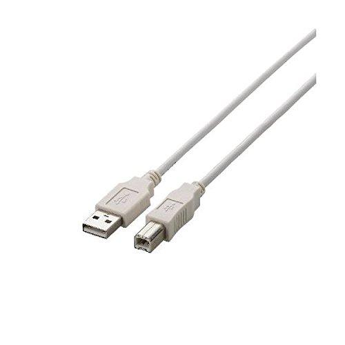 ELECOM USB Cable  USB 2.0 (USB Type-A Male to USB Type-B Male) 2m White U2C-BN20WH