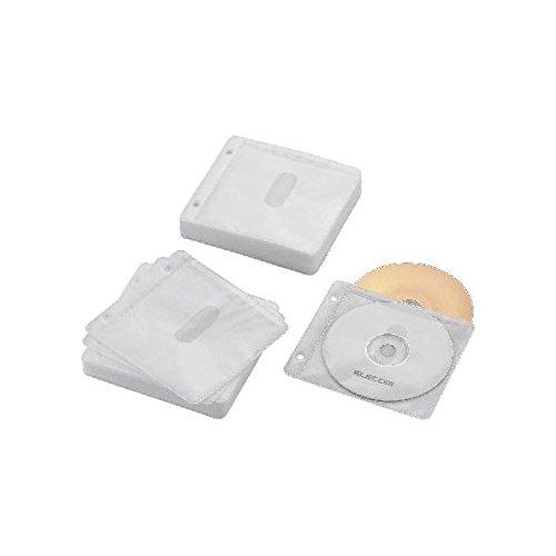 ELECOM DVD/CD Case, Non-Woven Fabric, Double-Sided Storage, 2-Hole Punch, 60-Disc Capacity, Holds Up to 120 Discs, White CCD-NBWB120WH