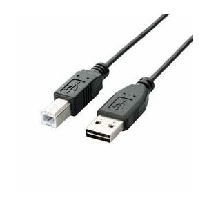 ELECOM USB Cable  USB 2.0 (USB Type-A Male to USB Type-B Male) Reversible Connector 2.5m Black U2C-DB25BK
