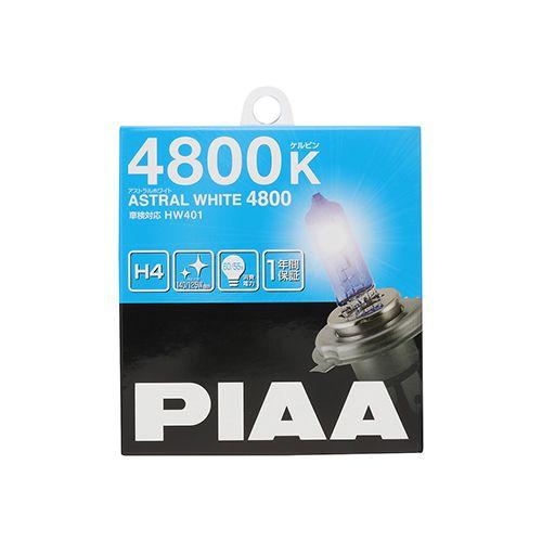 PIAA Halogen Bulb for Headlights/Fog Lights H4 4800K Astral White Inspection Compliant 2-Pack 12V 60/55W (Equivalent to 140/125W) Includes 1-Year Manufacturer Warranty HW401