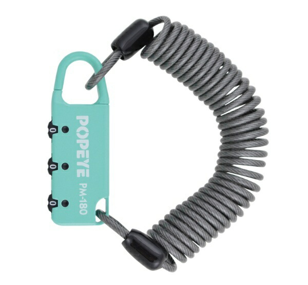 NOGUCHI Bicycle Wire Lock [PM-180] Adjustable Dial, Mint Green, Small