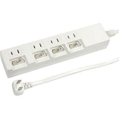 YAZAWA Energy-Saving Power Strip with Individual Switches, White Y02442WH