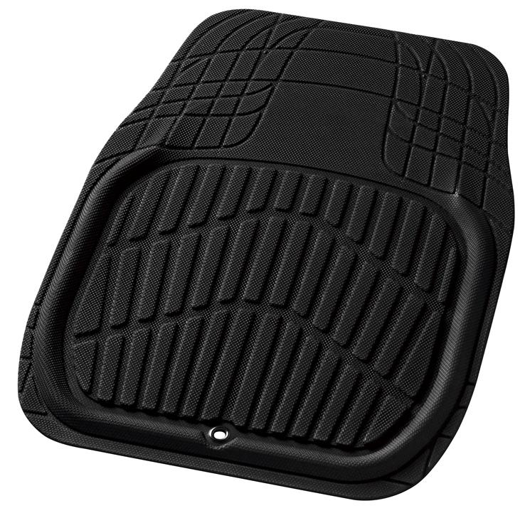 BONFORM Car Mat Cut Shape Standard Car Front 1 Piece Waterproof Machine Washable Anti-Slip Treatment Free Cut 48x65cm Black 6421-01BK