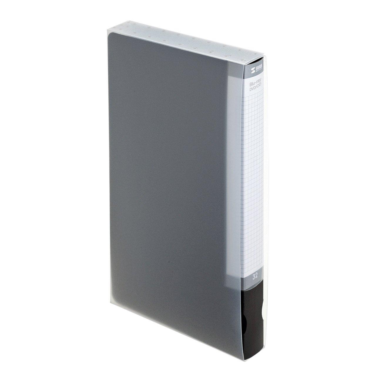 Sanwa Supply Blu-ray Disc Compatible File Case, Holds 32 Discs, Black FCD-FLBD32BK