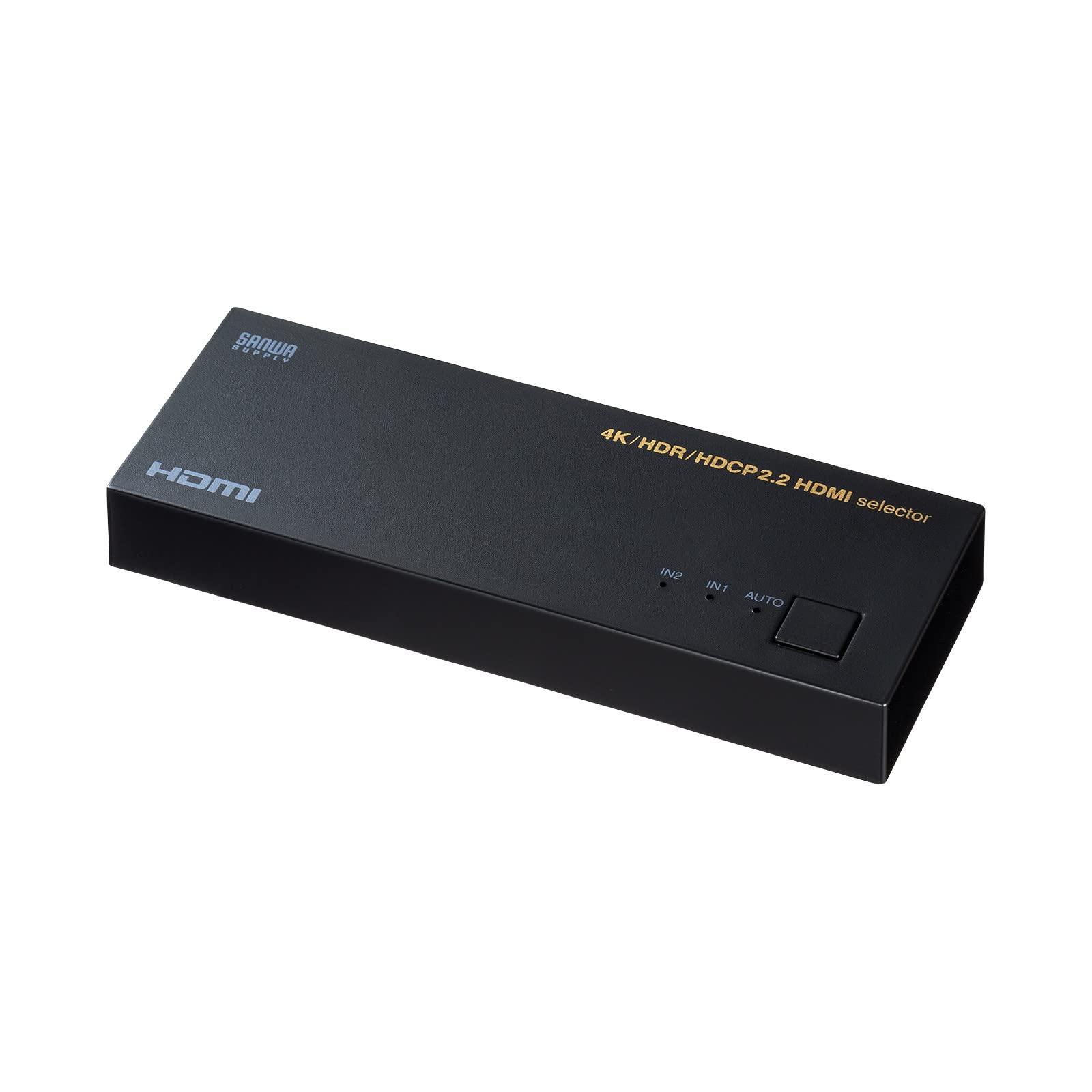 Sanwa Supply 4K/HDR/HDCP 2.2 Compatible HDMI Switch (2 Inputs, 1 Output) SW-HDR21LN