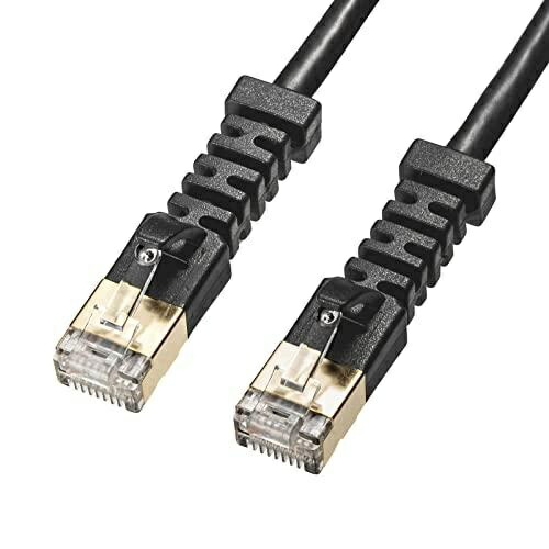 Sanwa Supply 4-Way Fixed CAT6A STP LAN Cable (Black, 0.5m) KB-T6ASYL-005BK