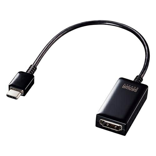 Sanwa Supply USB Type-C to HDMI Adapter (4K/60Hz/HDR Supported) AD-ALCHDR02 Black