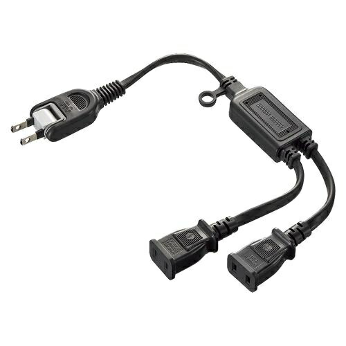 Sanwa Supply AC Adapter Dedicated Power Extension Cord 2P 2-Way Splitter TAP-EX2BKN