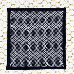 Olimpas Silk One-Stitch Kit: Flower Dishcloth Cross-Stitch Indigo SK-333