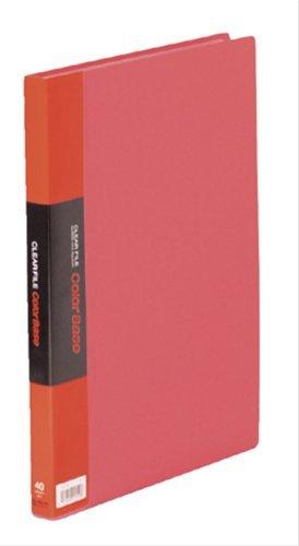 King Jim Clear File Color Base 40-Pocket A4 Vertical Red 132CW-R