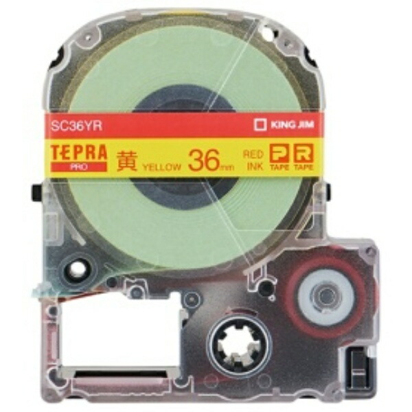 King Jim Tape Cartridge Tepla PRO SC36YR 36mm Yellow/Red Text