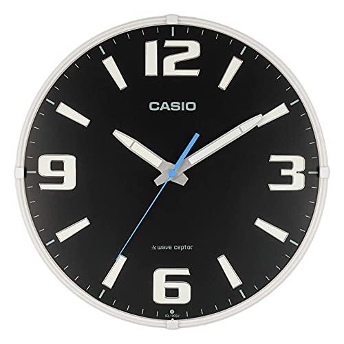 CASIO Wall Clock Radio-Controlled Clock Black Analog Night-Time Second Hand Stop Function IQ-1009J-1JF