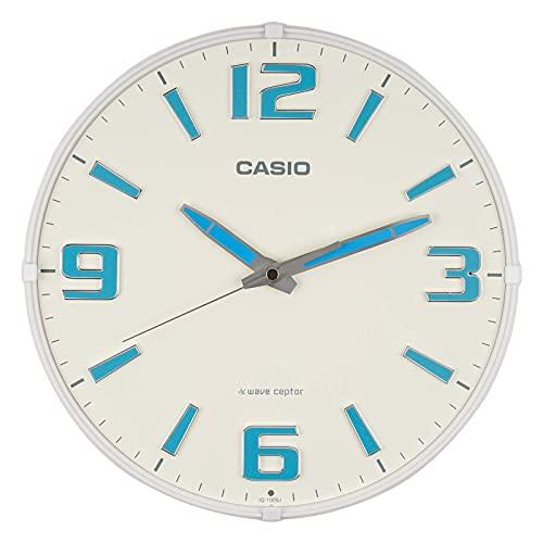 CASIO Wall Clock Radio-Controlled Clock White Analog Night-Time Second Hand Stop Function IQ-1009J-7JF