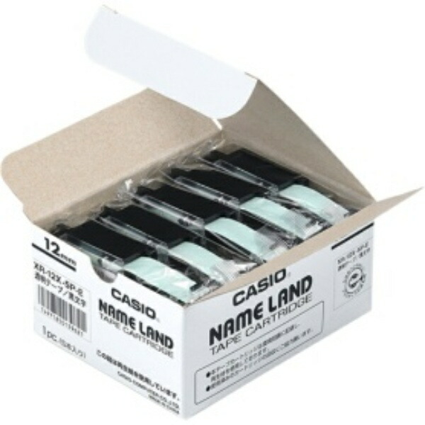 Casio LabelWriter NameLand Genuine Tape 12mm XR-12X-5P-E Black Text on Transparent 5 Rolls