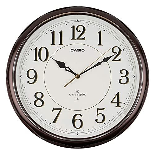 CASIO Wall Clock Radio-Controlled Clock Brown Analog Always-On Night Mode Second Hand Stops IQ-1051NJ-5JF